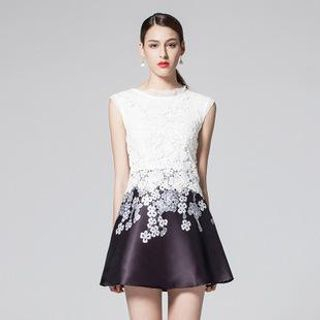 AiSun Sleeveless Lace A-Line Dress