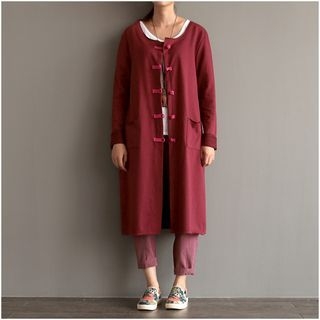 Rosadame Chinese Long Button Long Jacket