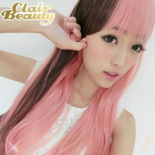 Clair Beauty Long Full Wigs - Straight Pink Mix Brown - One Size