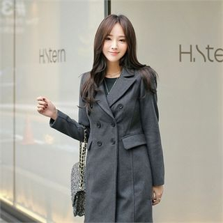 Styleberry Wool Blend Double-Breasted Coat