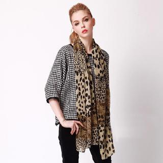 RGLT Scarves Leopard Print Chiffon Scarf