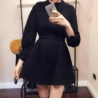 Eva Fashion Long-Sleeve Mockneck A-Line Dress
