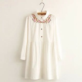 TOJI Long-Sleeve Embroidered Dress