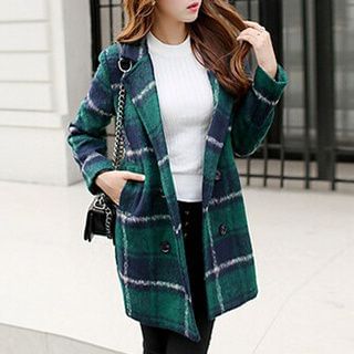 Q.C.T Check Woolen Coat