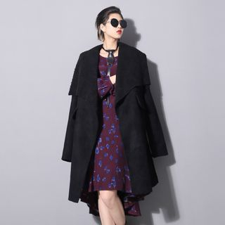 Sonne Reversible Two-Tone Coat with Sash