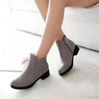 Pastel Pairs Faux Leather Zip-up Ankle Boots