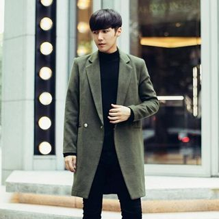 MEING Wool Blend Double-Button Coat