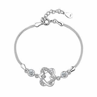 BELEC 925 Sterling Silver Bracelet with White Cubic Zircon