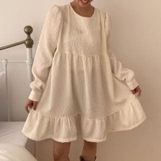 Long-Sleeve Ruffle Hem Babydoll Dress