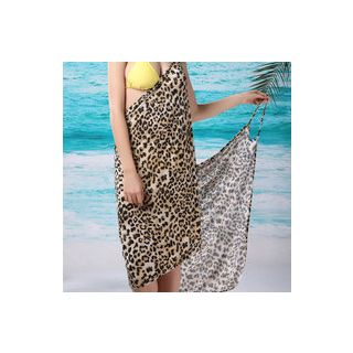 Sexy Romantie Leopard Print Beach Cover-Up Dress