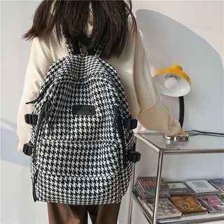 Houndstooth Applique Backpack