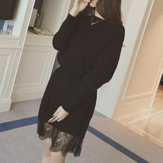 MayFair Lace Panel Knit Pullover Dress
