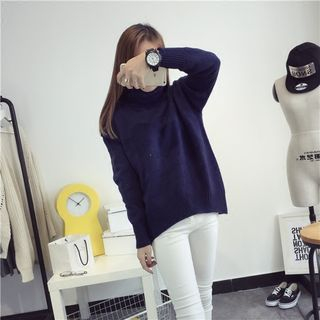 Qimi Long-Sleeve Stand Collar Knit Top