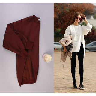 ssongbyssong Round-Neck Slit-Side Pullover