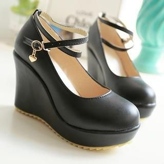 Colorful Shoes Ankle-Strap Wedges