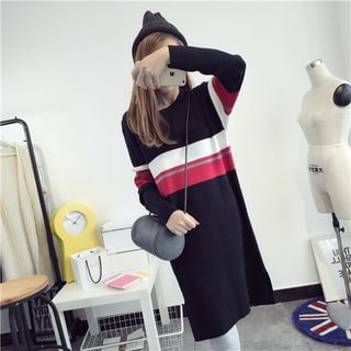 Qimi Long-Sleeve Striped Knit Dress