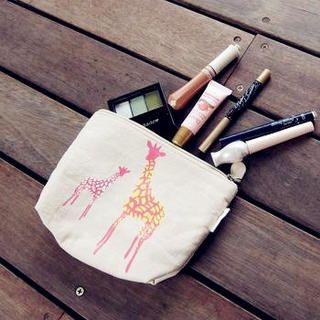 as it is Small Makeup Bag - Giraffe Beige - One Size