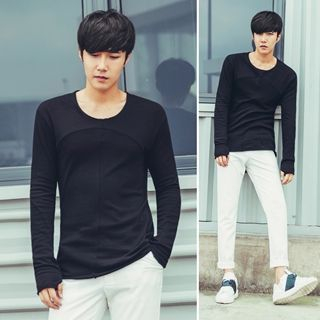 MRCYC Long-Sleeve Paneled Plain T-Shirt