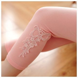 Hyoty Lace Panel Cropped Leggings