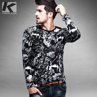 Quincy King Patterned Long-Sleeve T-shirt