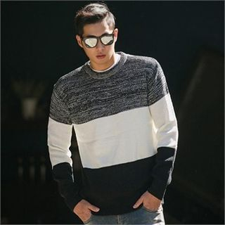 STYLEMAN Color-Block Knit Top