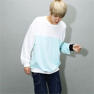 THE COVER Long-Sleeve Color-Block T-Shirt