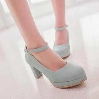 Colorful Shoes High-Heel Mary-Jane Pumps