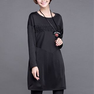 Mythmax Long-Sleeve Lace-Panel Dress