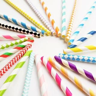 Cute Essentials Paper Drinking Straw Multicolor - One Size
