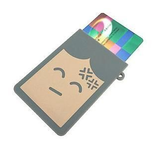 Mr. Mc Expression Card Holder - Angry with Smile Gray - One Size