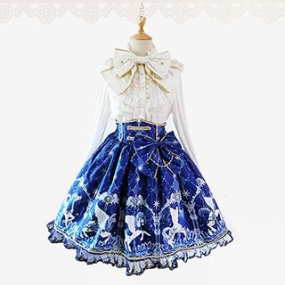 Tanaka Print Frilled A-Line Skirt