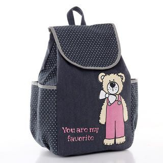 Bear Print Dotted Backpack
