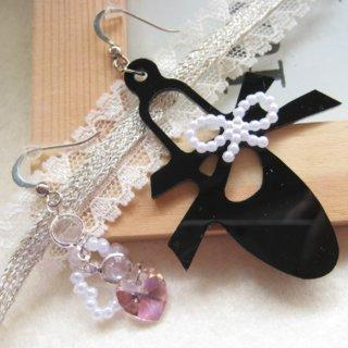 Fit-to-Kill Ribbon and Ballet Slipper Earrings with Swarovski Crystal