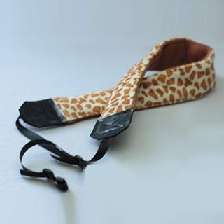 Plush Cam Giraffe Genuine Leather Camera Strap
