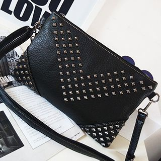 TZ Studded Faux Leather Clutch
