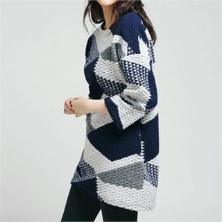 MAGJAY Wool Blend 3/4-Sleeve Shift Mini Dress