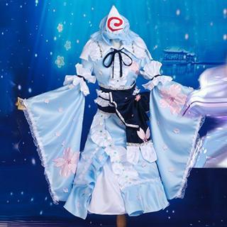 Coshome Touhou Project Saigyouji Yuyuko Cosplay Costume