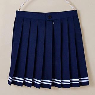 Skool Striped Pleated Skirt
