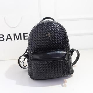 Bibiba Woven Faux Leather Backpack