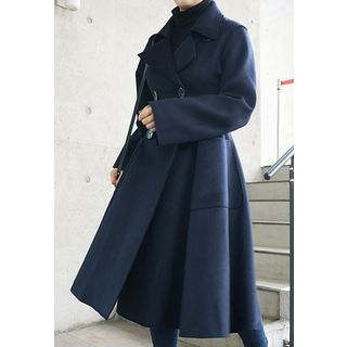 STYLEBYYAM Double-Breasted Wool Blend A-Line Coat