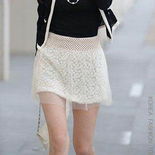 Elazticized Waist Tulle Skirt