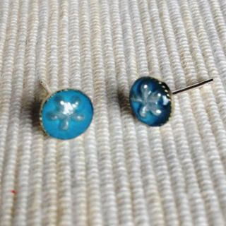 MyLittleThing Resin Little Snowflake Earrings (Blue) One Size