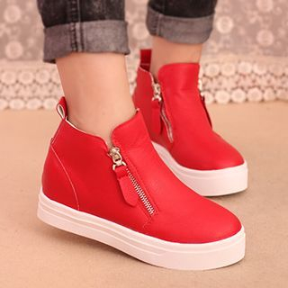 IYATO Zip Accent Ankle Boots