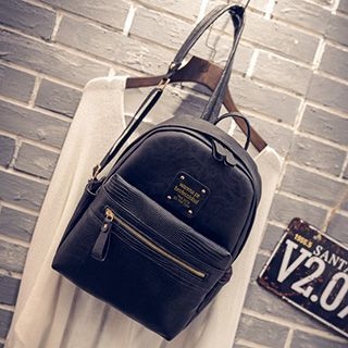 Youme Croc-Grain Faux Leather Backpack