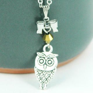 MyLittleThing Silver Ribbon Owl Necklace One Size