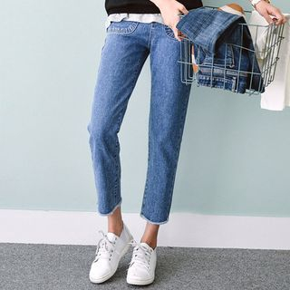 JUSTONE Fray-Hem Baggy-Fit Jeans