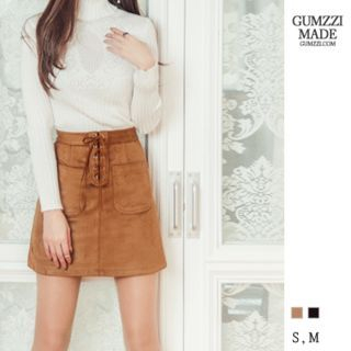 GUMZZI Faux-Suede Miniskirt