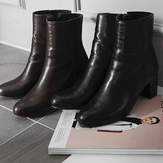 NIPONJJUYA Faux-Leather Ankle Boots