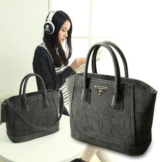 Pandabada Faux Leather Tote with Shoulder Strap