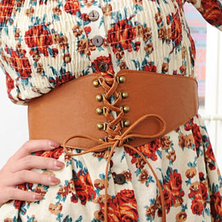 Lace-Up Belt Brown - One Size